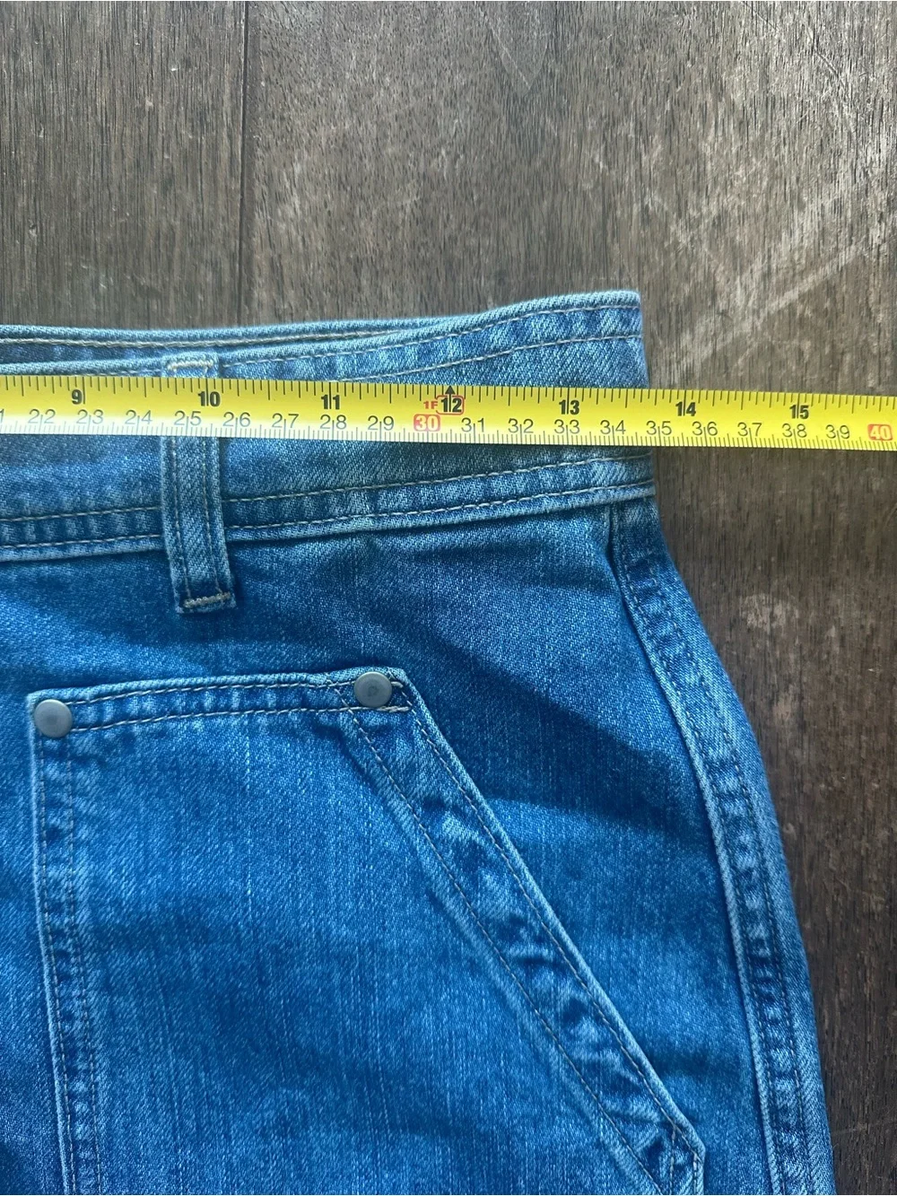 Point Sur J. Crew Blue Button-Front Denim Pencil Skirt